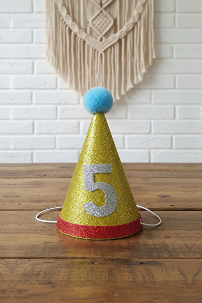 Probest DESIGN 5 Yaş Doğum Günü Tacı Altın - Bebek Parti Şapkası, Mini Doğum ...