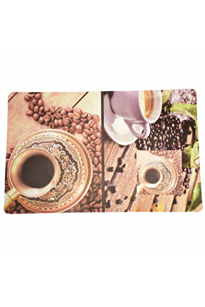 PUFO Set of glass holders and plates for serving food, model Cup of Coffee, 6 pieces