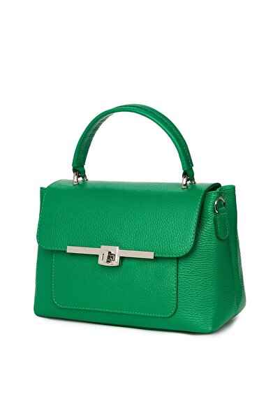 myOwn Poșetă Sierra verde din piele naturală