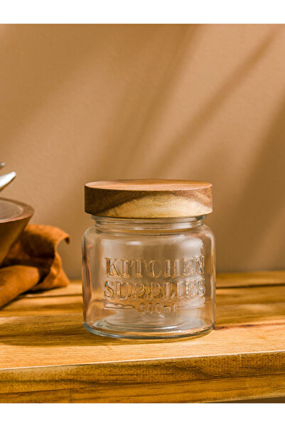 LC Waikiki Create Your Style from Uzg Store | Glass Jar with Wooden Lid 500 ml