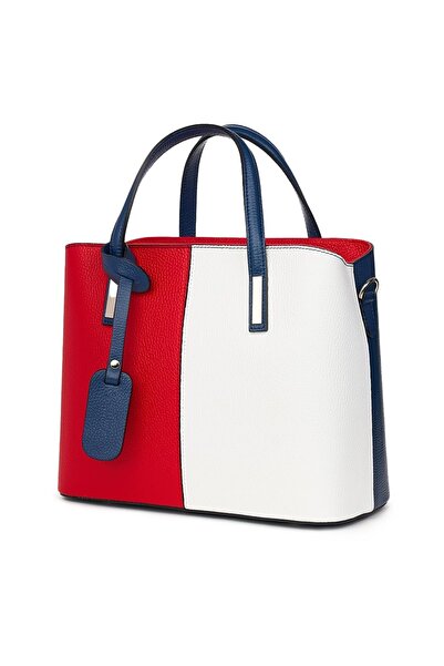 myOwn Γυναικεία τσάντα Gianna από γνήσιο δέρμα σε κόκκινο/λευκό/μπλε σκούρο