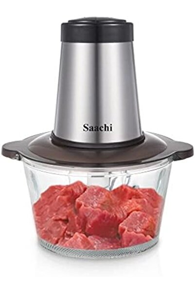 SAACHİ Electric Food Chopper Stainless Steel with 3D Blades and Dual Speed, 350W for Meat, Vegetable