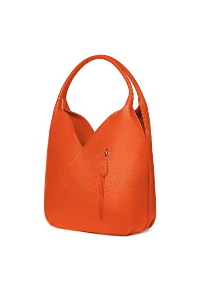 myOwn Geantă Lorena portocalie din piele naturală