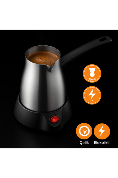 Oniks Elektrikli Türk Kahve Makinesi 400 ml (5 Fincan), 360° Kablosuz | Çeyiz ve Mutfak İçin