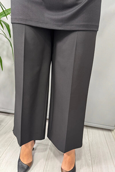 Sentez Queen Kısa Geniş Paça Pantolon Siyah 5565