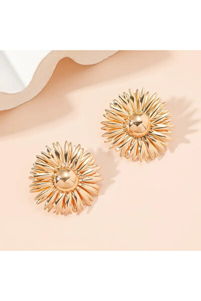 begüm jewelery GOLD GÜNEŞ ÇİÇEĞİ MODEL TASARIM KÜPE