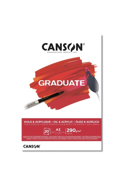 supertrend Graduate Oil Paint and Acrylic Paint Notebook Block 290 Gr. A3 20 ...