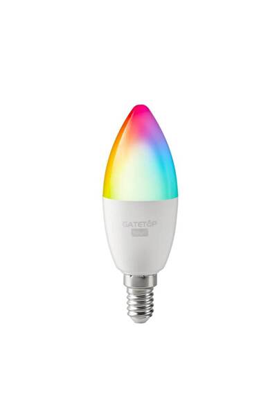 OEM Intelligent RGB+CCT LED Bulb, TUYA, Wi-Fi, Alexa/Google Assistant Compatible, C37, E14, 6W, 480 lm,