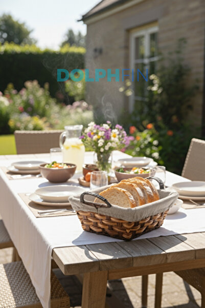 DolphFin Wicker Design Bread Basket Round Bread Basket