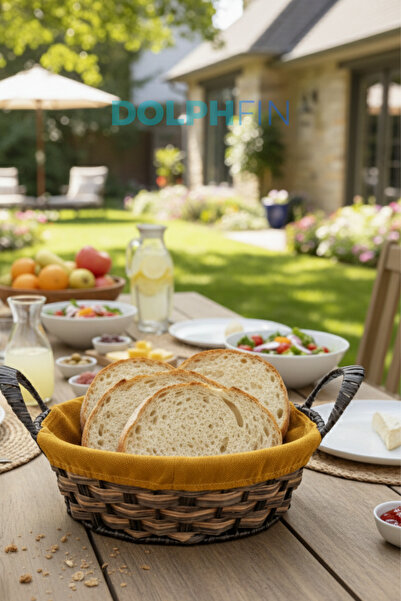 DolphFin Wicker Design Bread Basket Round Bread Basket