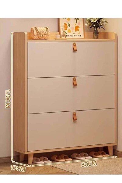 NKX خزانة أحذية فاخرة متعددة الوظائف مع أدراج تخزين للمدخل 80 سم