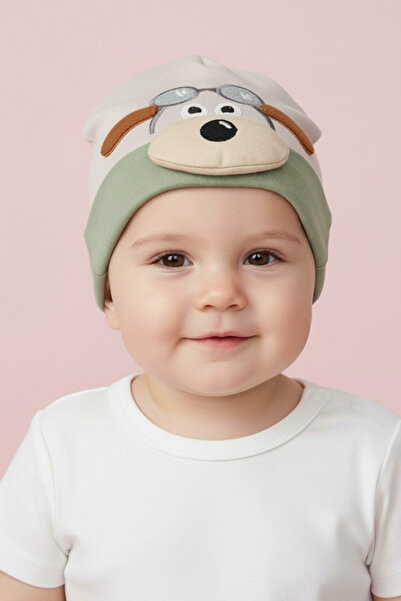 Kayra Seasonal Baby Hat with Cute Dog Details
