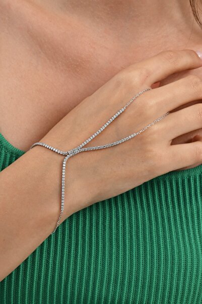 Söğütlü Silver Gümüş rodyumlu zirkon taşlı su yolu modeli şahmeran SGTL13038R...