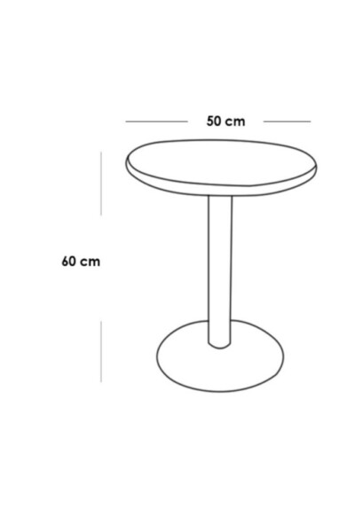 Generic Marble wood and gold and white metal side table - 50 x 60 cm