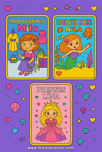 Butik Serdivan Special Coloring Book and Activity Book for Girls (48 Pages Mermaid Coloring, Princess, Fashion)