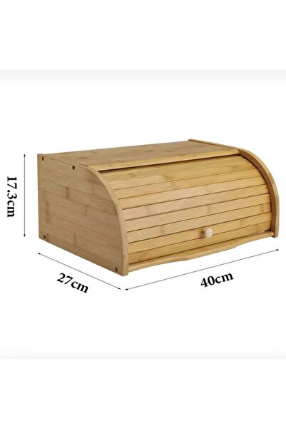 Home Bamboo Bread Storage Box Wooden Bread Container