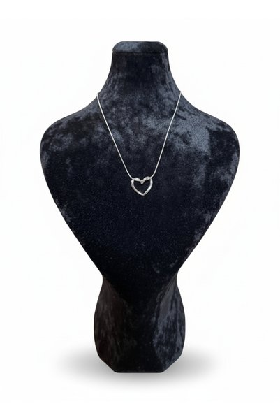Jewerly Women's Grey Colored Heart Necklace