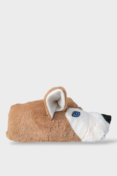 Liger Unisex Figured Non-Slip and Soundless Sole Home Slippers Beige - White