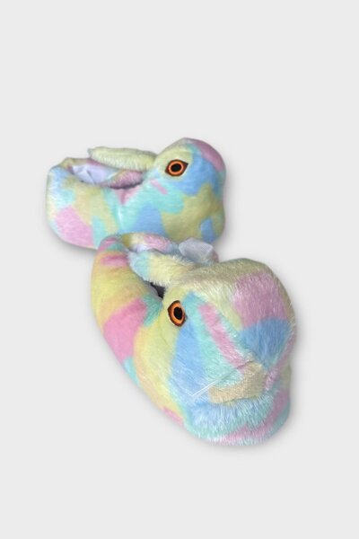 Liger Rabbit Model Inflatable Plush Children's Slippers Pudra - Blue