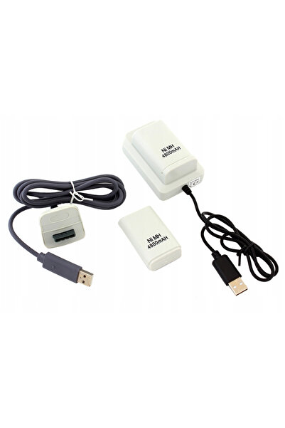 zola XBOX 360 docking station, Zola®, USB cable, 4800 mAh batteries, white