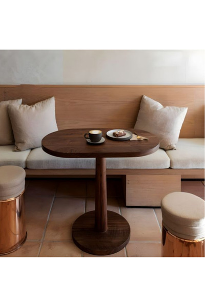 MERDEKORE YUVARLAK MASA CAFE VE EV İÇİ DOĞAL AHŞAP EL YAPIMI DAYANIKLI