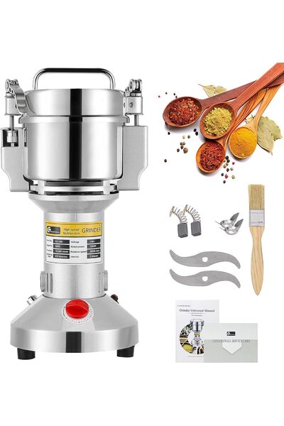 Generic 300g Electric Grain Mill Grinder Safety Upgraded Spice Grinder Pulverizer Stainless Stee