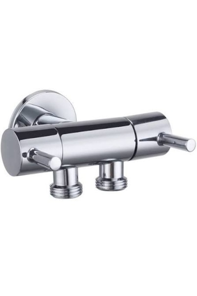 Hilson صمام التحكم في المياه ذو الزاوية بمخرجين - كروم