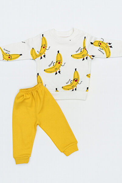 AKİ MODA KİDS Erkek bebek muz desenli bebek takım