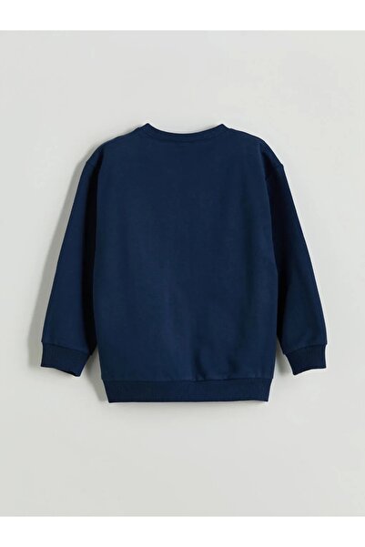 LC Waikiki Kids Navy Blue Printed Boys' Sweatshirt and Sweatpants 2-Piece Set