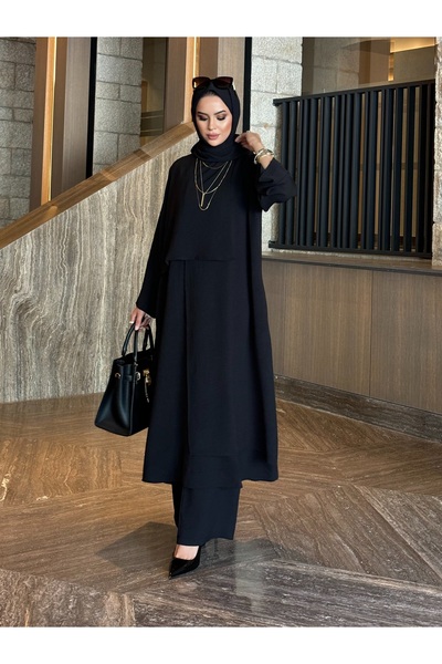 sevannaluxurydesign Asymmetrical Detail Tunic & Pants Set