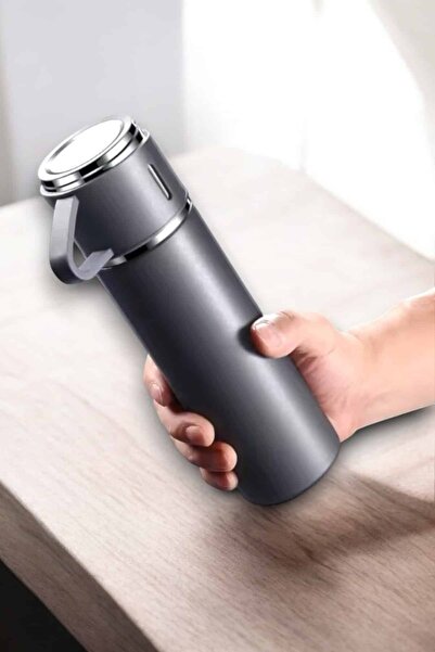 GiralStore Men's Thermos 500ml with 3 Cups A+ Quality Stainless Steel Coffee Thermos with Gift Bag