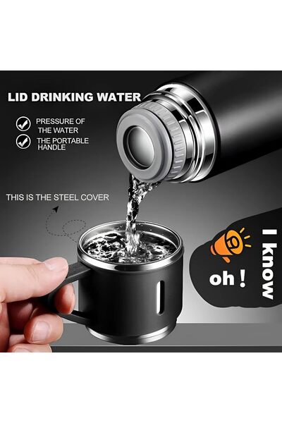 Mio Life 3-Piece Vacuum Thermos Set Stainless Steel Thermos Set (with Bag) Boxed 6 Hours 500 ml Stainless Steel