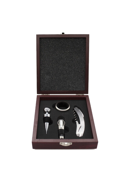 velve Σετ δώρου VLV για άνδρες, ξύλινο κουτί με 4 αξεσουάρ ανοιχτηριού μπουκα...