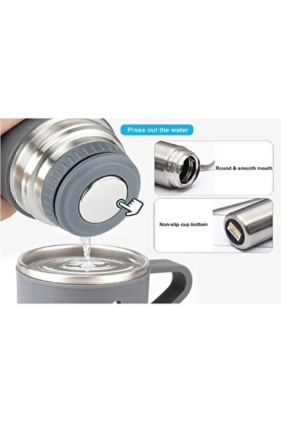 GiralStore Coffee Thermos 500ml Set with 3 Cups A+ Quality Steel Tea Thermos Men's Thermos with Gift Bag