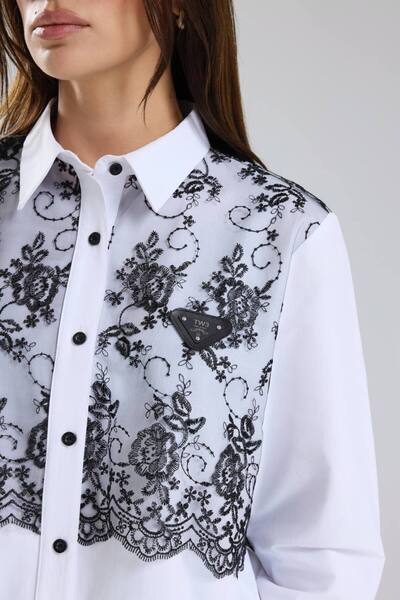 tw3 Cămașă cu design detaliat din dantelă pentru femei