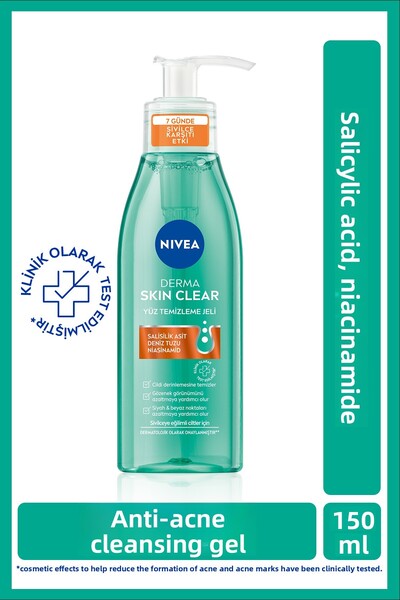 NIVEA جل تنظيف الوجه المضاد لحب الشباب ديرما سكين كلير 150 مل، حمض الساليسيلي...