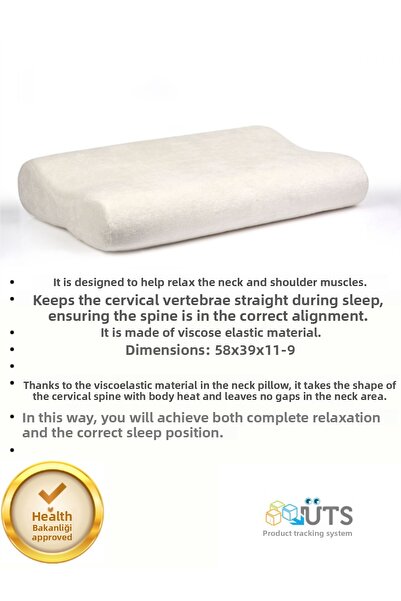 Biofix Orthopedic Vi̇sco Neck Pillow 12/10 Contouar 58X39X11-9 cm