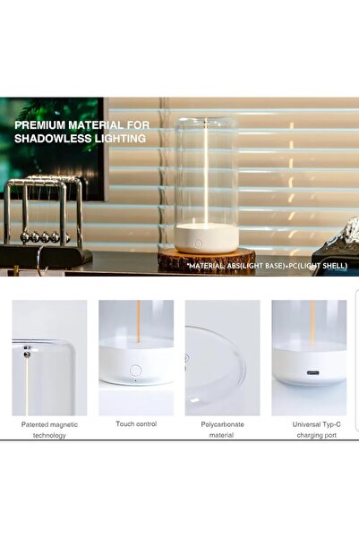 Generic Magnetic LED Lamp with 3 Brightness Levels - USB Rechargeable, Portable Night Light for Bedroom & Ou