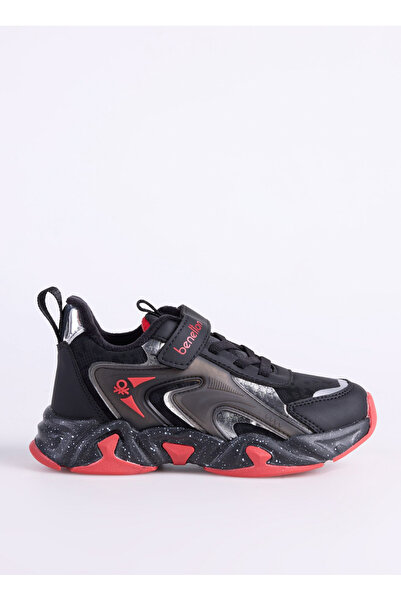 Benetton Siyah - Kırmızı Erkek Çocuk Sneaker BNI-11033