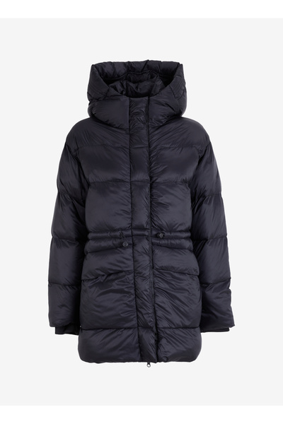 Mustang Siyah Kadın Kapüşonlu Normal Kalıp Kapitone Puffer Mont M4WL-MNT-1901