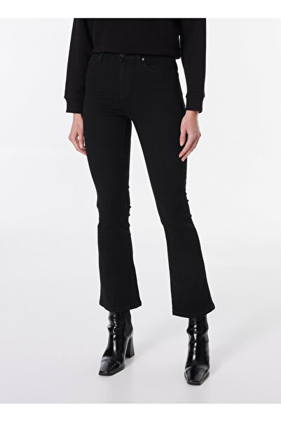 Mustang Normal Bel Düz Paça Flare Siyah Kadın Denim Pantolon GEORGIA SKINNY FLARED