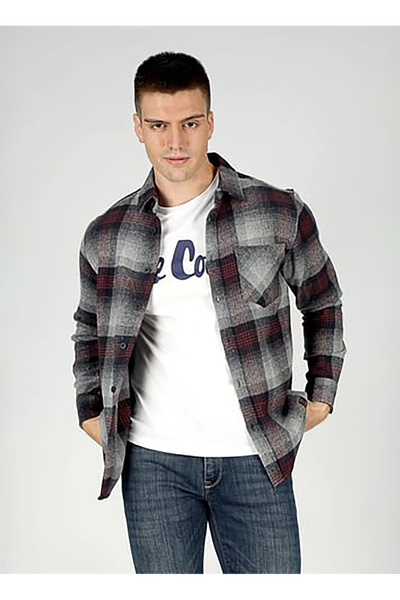 Lee Cooper Чоловіча сорочка Regular Fit темно-синього кольору 251 LCM 241011 LUPINES ТЕМНО-СИНІЙ-СІРИЙ