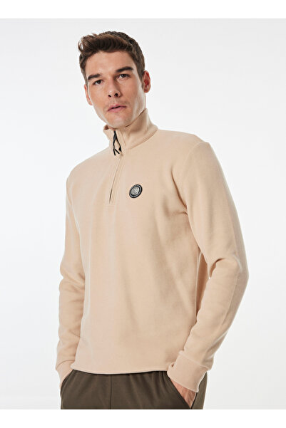 Discovery Expedition Bej Erkek Fermuarlı Yaka Relaxed Fit Sweatshirt D4WM-SWT...