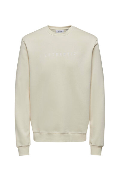 Only & Sons Світшот Onsconnor Authentic Reg з круглим вирізом - кремовий 22030625