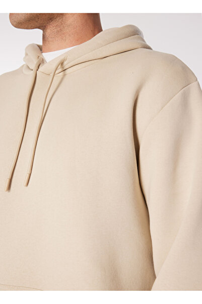 Lee Cooper Ανδρικό φούτερ με κουκούλα εκρού 251 LCM 241040 WORK ECRU