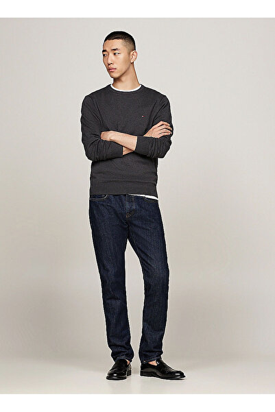 Tommy Hilfiger Bisiklet Yaka Normal Gri Erkek Kazak MW0MW147480IM