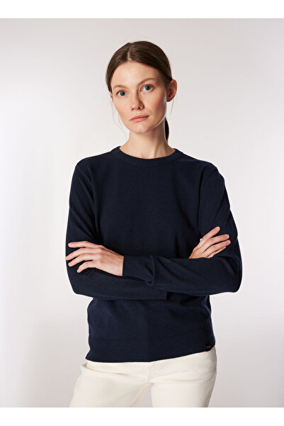 Jeep Lacivert Kadın Bisiklet Basic Düz Kazak J4WL-KZK7126 Beden: L