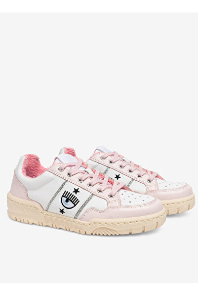 CHIARA FERRAGNI Pembe-Beyaz Kadın Deri Sneaker CF3003_171