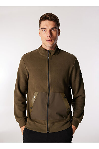 Discovery Expedition Haki Erkek Dik Yaka Relaxed Fit Sweatmont D4WM-SWT3325