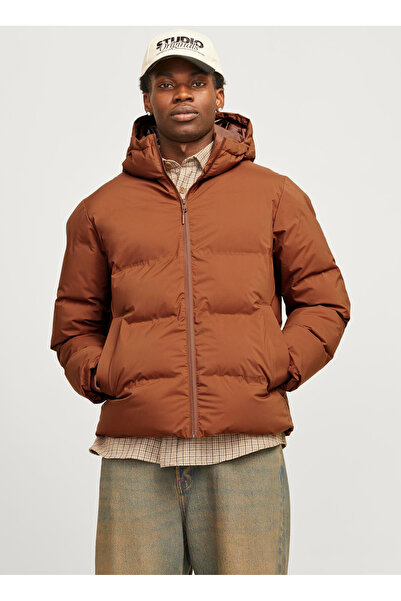 Jack & Jones Kahve Erkek Kapüşon Regular Fit Mont 12256887_JJPAYNE PUFFER JACKET